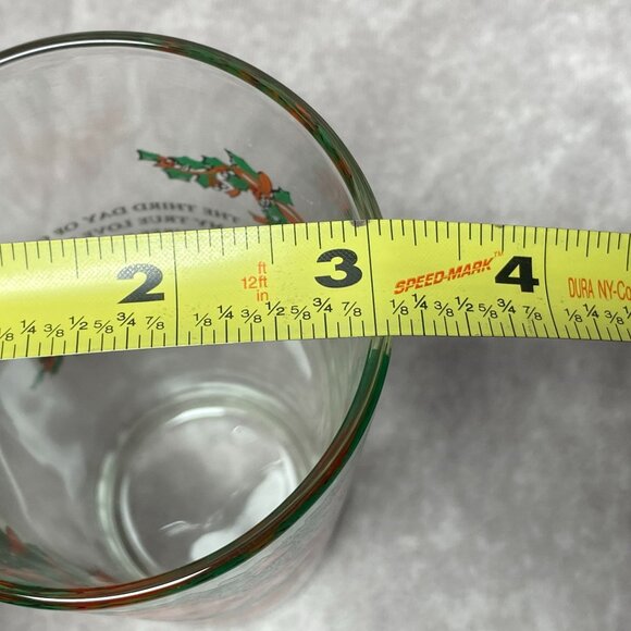 TS&T 12 Days Of Christmas 3rd Day French Hens Glass 6.25" Tumbler 16oz - Picture 11 of 11